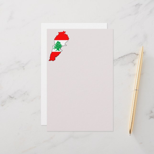 Carte du Liban avec drapeau (Devant/Arrière en situation)