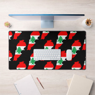 Carte du Liban avec drapeau