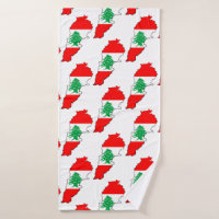 Carte du Liban avec drapeau