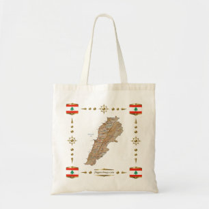 Carte du Liban + sac drapeaux