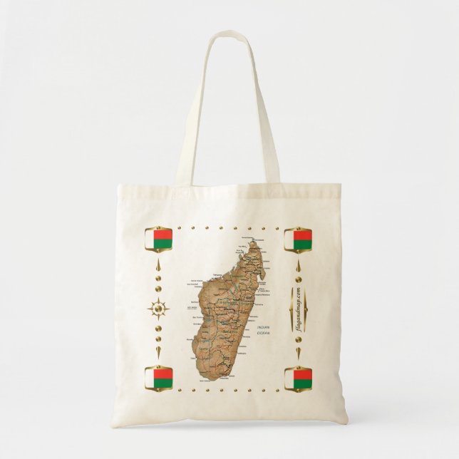 Carte du Madagascar + Sac de drapeaux (Devant)