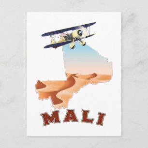 Carte du Mali vintage affiche