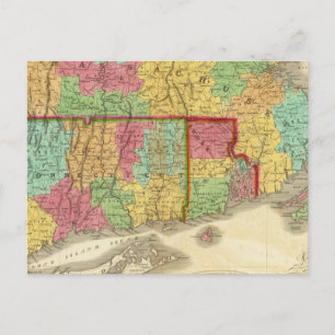 Carte du Massachusetts Connecticut Et Rhode Island