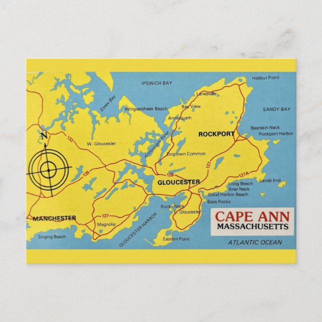Carte du Massachusetts du Cap Ann (Devant)