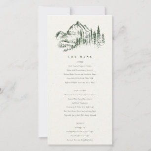 Carte du menu Mariage Green Pine Woods Mountain Sk