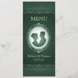 Carte du menu Mariage Irish Green Cameo