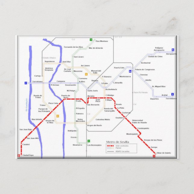 Carte du métro Sevilla (Devant)