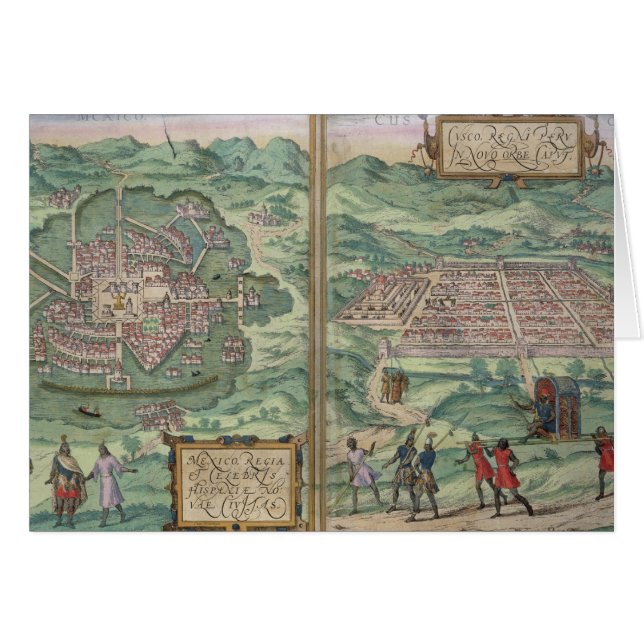 Carte du Mexique et du Cuzco, de 'Civitates Orbis (Devant horizontal)