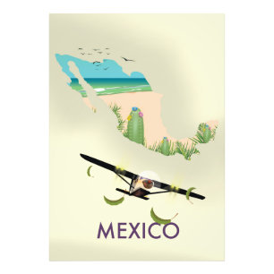 Carte du Mexique poster Voyage