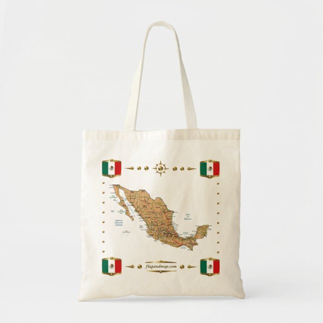 Carte du Mexique + Sac de drapeaux (Devant)