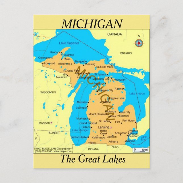Carte du Michigan (Devant)