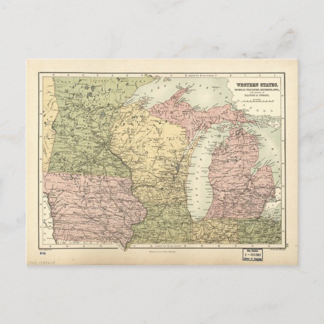 Carte du MidWest américain (1873) (Devant)