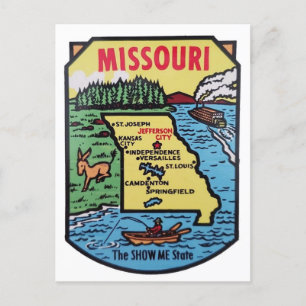 Carte du Missouri Vintage des années 1950