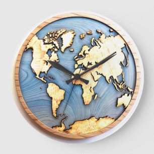Carte du monde 3D - horloge