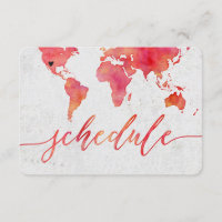 Carte du monde à l'aquarelle Programme de mariage 