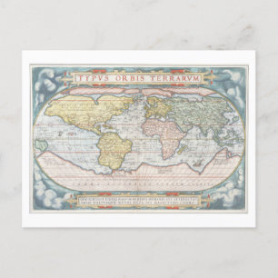 Carte du monde à partir de 1570 Carte postale