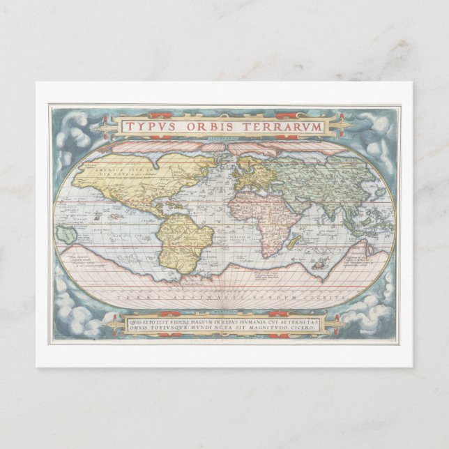 Carte du monde à partir de 1570 Carte postale (Devant)