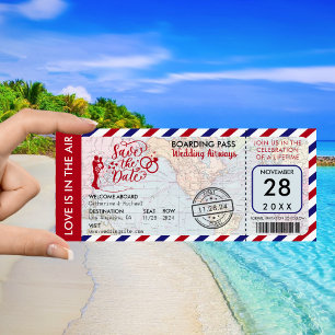 Carte du monde Airmail Boarding Pass Destination