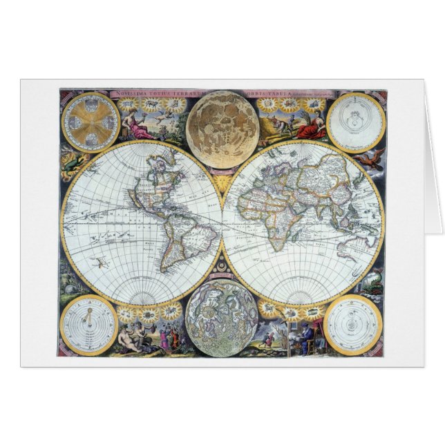 Carte du monde antique, Atlas Maritimus par John S (Devant horizontal)