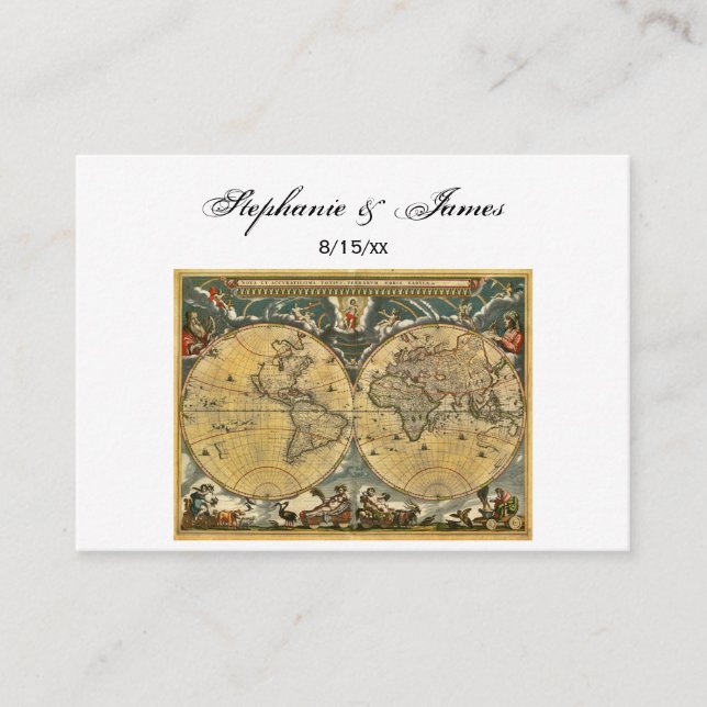 Carte du monde antique Blanc #2 Cartes d'escorte (Devant)