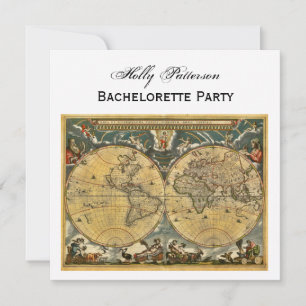 Carte du monde antique, Blanc BG SQ Bachelorette