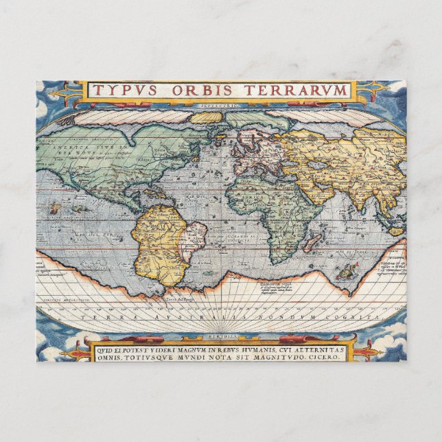 Carte du monde antique du XVIe siècle (Devant)