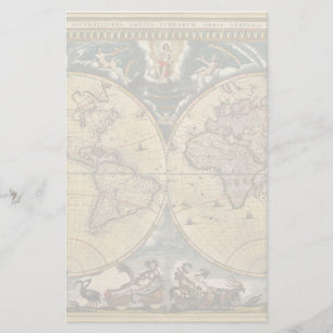 Carte du monde antique J. Blaeu 1664