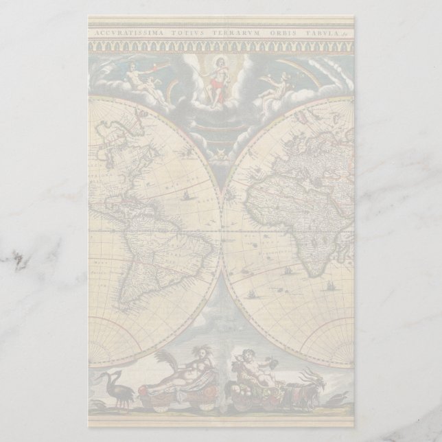 Carte du monde antique J. Blaeu 1664 (Devant)