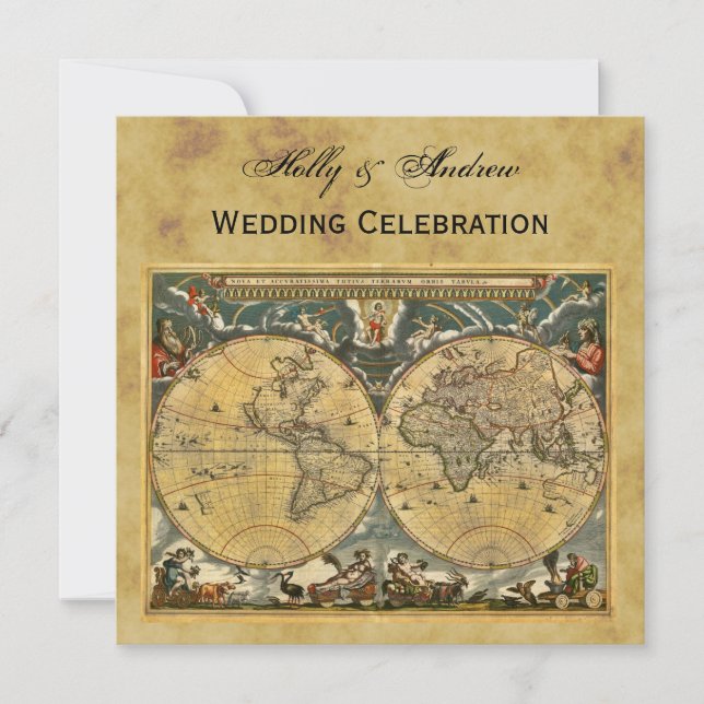 Carte du monde antique, Mariage de BG SQ en détres (Devant)