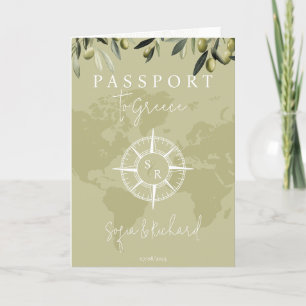 Carte du monde au sage Grèce Mariage Passeport Cod