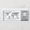 Carte du monde Billet d'entrée d'embarquement