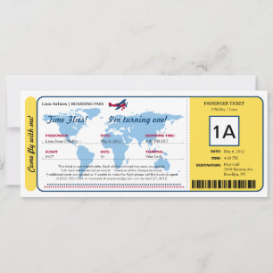 Carte du monde Billet d'entrée d'embarquement