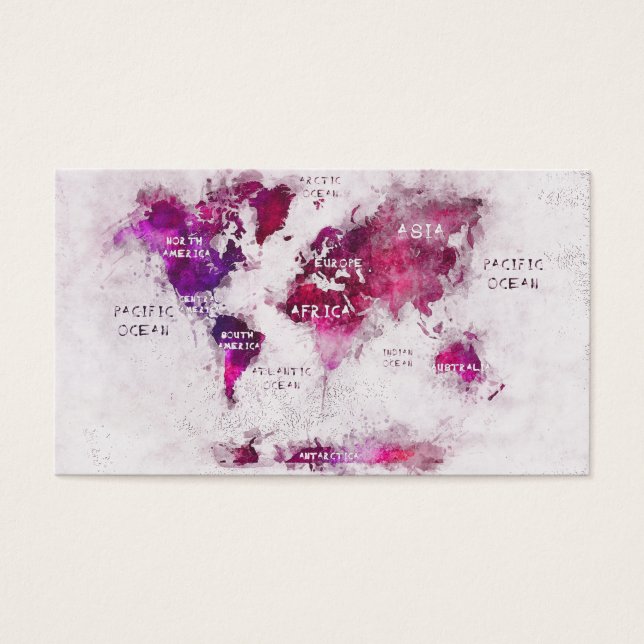 carte du monde blanc pourpre (Devant)