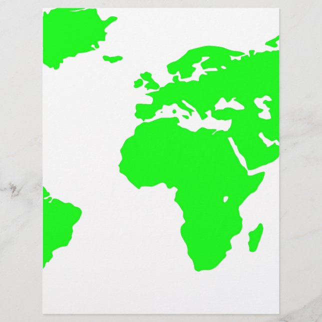 Carte du monde blanc vert (Devant)