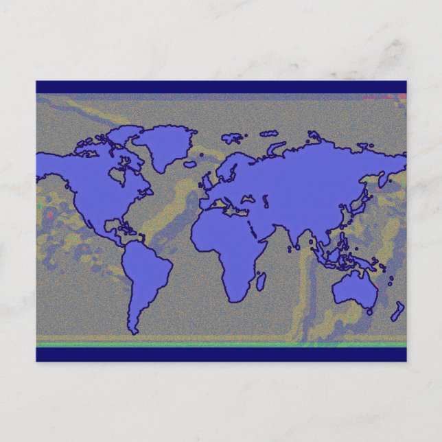 carte du monde bleu (Devant)