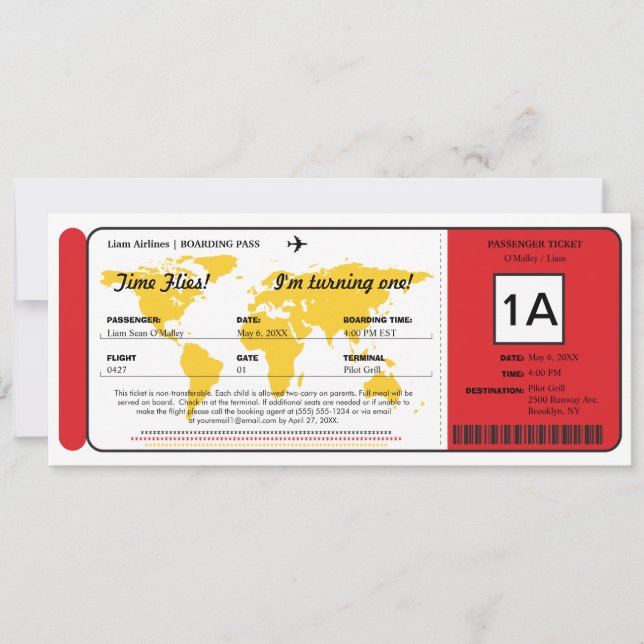 Carte du monde Carte de l'Embarquement Pass Invita (Devant)