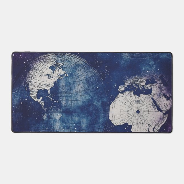 Carte du monde céleste antique violet cosmique (Recto)