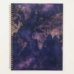 Carte du monde céleste violet Dark Academia