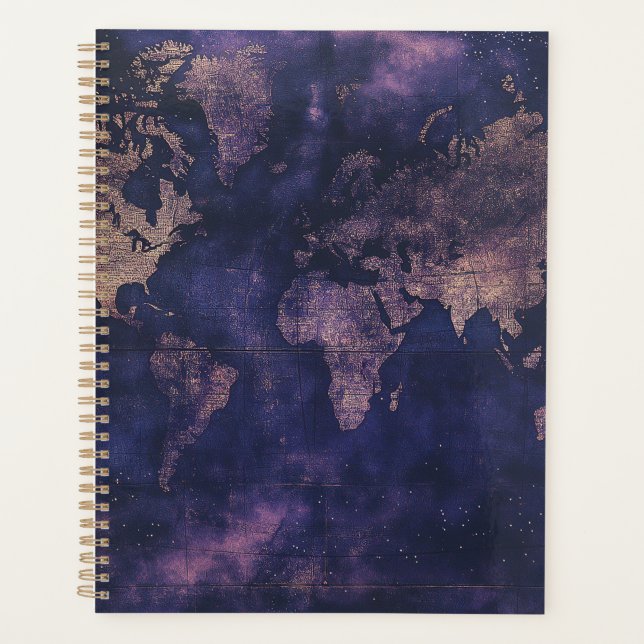 Carte du monde céleste violet Dark Academia (Devant)