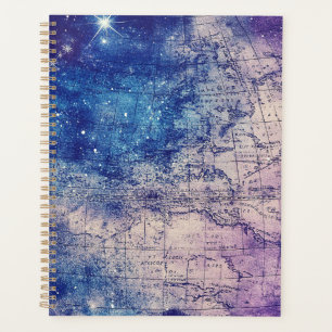 Carte du monde céleste violet mystique