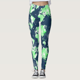 Carte du monde colorée Leggings