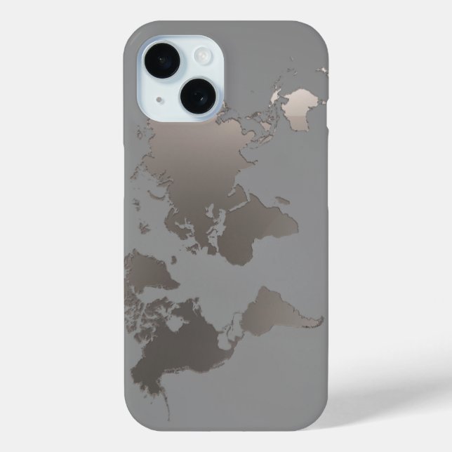 Carte du monde coque iphone Apple Voyage Silver Gr (Verso)