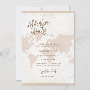 Carte du monde de Baby Shower Aventure Attend
