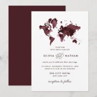 Carte du monde de Bourgogne | Élégant Mariage de t