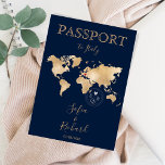Carte du monde de destination Mariage de passeport<br><div class="desc">Carte du monde moderne et élégant Invitation Mariage Destination,  comme un passeport</div>