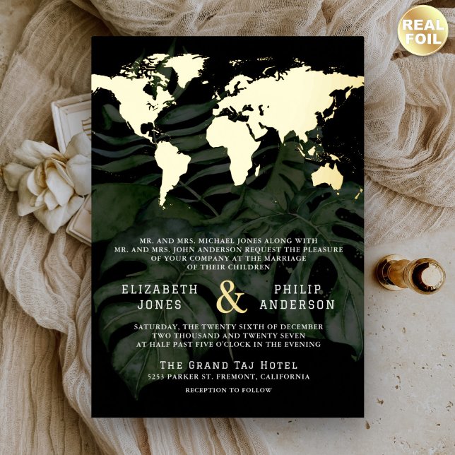 Carte du monde de destination tropicale noire Mari (Créateur téléchargé)