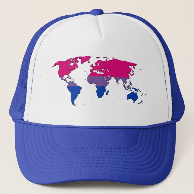 Carte du monde de la Bisexualité Casquette (Devant)