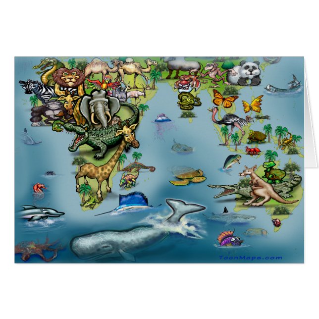 Carte du monde de l'Afrique de l'Océanie (Devant horizontal)