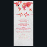 Carte du monde de l'aquarelle Menu de mariage de d<br><div class="desc">Carte du monde Aquarelle Destination Menus de Mariage avec MOUVEABLE HEART LOCATION Cliquez sur la personnaliser plus loin pour positionner votre coeur ~ Consultez ma boutique pour voir toute la collection de mariages avec ce design!</div>