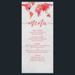 Carte du monde de l'aquarelle Menu de mariage de d<br><div class="desc">Carte du monde Aquarelle Destination Menus de Mariage avec MOUVEABLE HEART LOCATION Cliquez sur la personnaliser plus loin pour positionner votre coeur ~ Consultez ma boutique pour voir toute la collection de mariages avec ce design!</div>